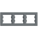 Рамка тройная горизонтальная SCHNEIDER Asfora сталь EPH5800362