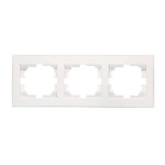 Рамка тройная горизонтальная с боковой вставкой хром LEZARD Rain белая 703-0225-148