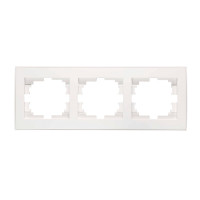 Рамка тройная горизонтальная с боковой вставкой хром LEZARD Rain белая 703-0225-148