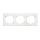 Рамка тройная горизонтальная с боковой вставкой хром LEZARD Rain белая 703-0225-148