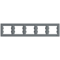 Рамка пятерная горизонтальная SCHNEIDER Asfora сталь EPH5800562