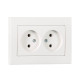 Розетка двойная б/з LEZARD Rain белая 703-0202-128B
