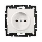 Розетка одинарная б/з LEZARD Rain белая 703-0288-121B