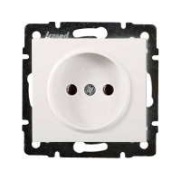 Розетка одинарная б/з LEZARD Rain белая 703-0288-121B