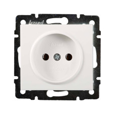 Розетка одинарная б/з LEZARD Rain белая 703-0288-121B