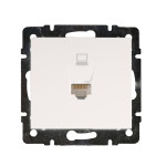 Розетка одинарная компьютерная RJ-45 LEZARD Rain белая 703-0288-139