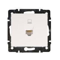 Розетка одинарная компьютерная RJ-45 LEZARD Rain белая 703-0288-139