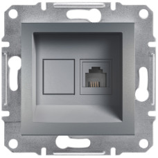 Розетка одинарная телефонная RJ-11 SCHNEIDER Asfora сталь EPH4100162