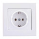 Розетка одинарная с/з LEZARD Rain белая 703-0288-122B