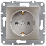 Розетка одинарная с/з SCHNEIDER Asfora бронза EPH2900169