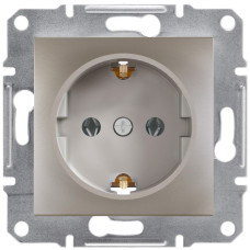 Розетка одинарная с/з SCHNEIDER Asfora бронза EPH2900169