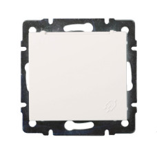 Розетка одинарная с/з и крышкой LEZARD Rain белая ПБТ