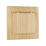 Розетка одинарная с/з с крышкой LEZARD Mira дуб отбеленный 701-5252-123В