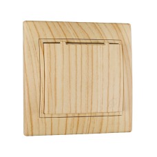 Розетка одинарная с/з с крышкой LEZARD Mira дуб отбеленный 701-5252-123В