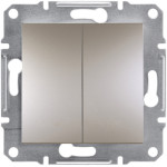 Выключатель двухклавишный SCHNEIDER Asfora бронза EPH0300169