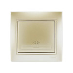 Вимикач одноклавішний проміжний MIRA перлинно-білий перламутр з вставкою