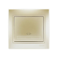 Выключатель одноклавишный промежуточный MIRA жемчужно-белый перламутр со вставкой