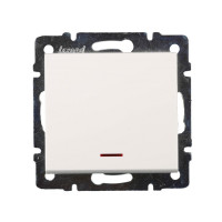 Выключатель одноклавишный с подсветкой LEZARD Rain белый 703-0288-111
