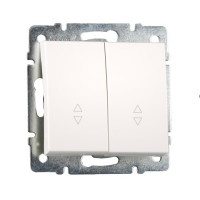 Выключатель проходной двухклавишный LEZARD Rain белый 703-0288-106