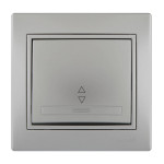 Выключатель проходной одноклавишный LEZARD Mira металл серый 701-1010-105