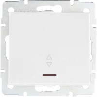 Выключатель проходной одноклавишный с подсветкой LEZARD Rain белый 703-0288-114
