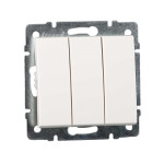 Выключатель трехклавишный LEZARD Rain белый 703-0288-109