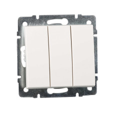 Выключатель трехклавишный LEZARD Rain белый 703-0288-109