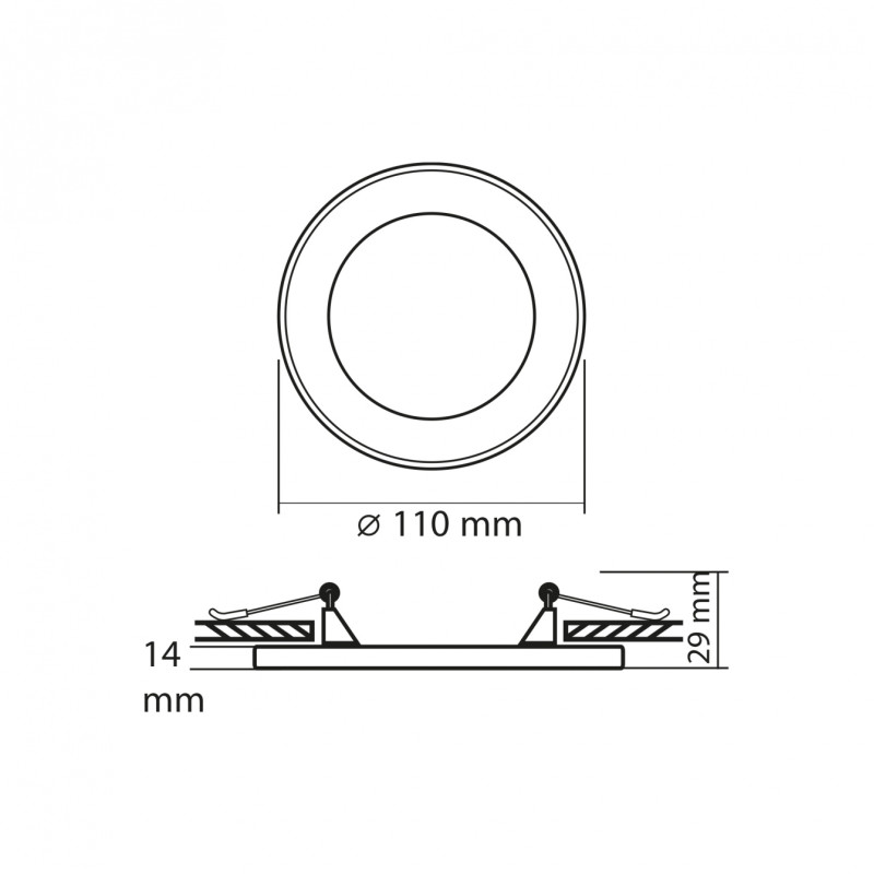 Светильник LED встроен с декоративной подсветкой VIDEX DL4R 6W+3W 5000K+2700K 220V (VL-DL4R-0652)