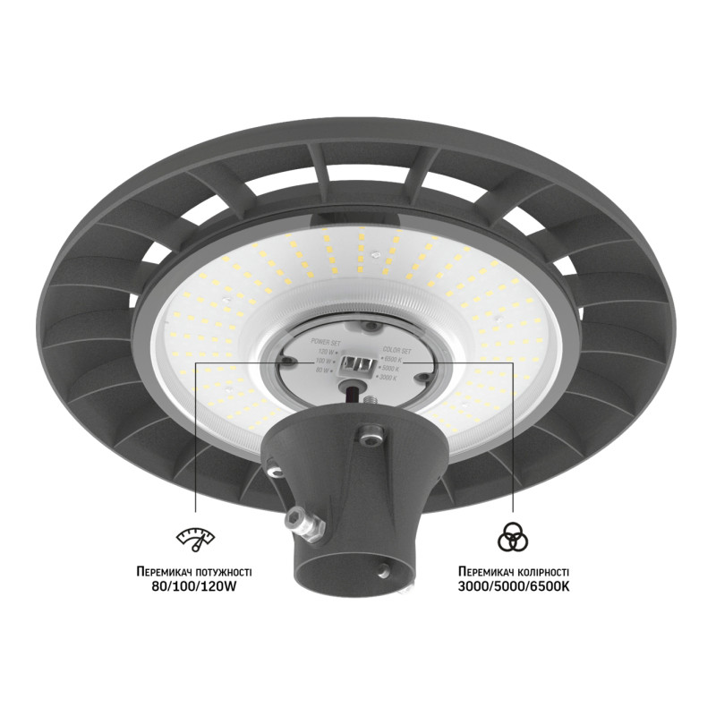 LED светильник парковый VIDEX SLP01 IP65 120W 16800Lm 3000/5000/6500K 220V (VL-SLP01-120B)