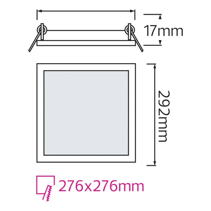 Врезной LED светильник HOROZ Slim/Sq-24 24W 4200К квадрат 056-005-0024-030