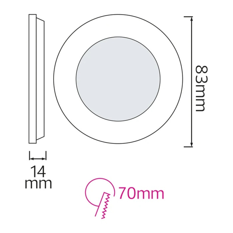 Врезной LED светильник HOROZ Slim-3 3W 6400К круг 056-003-0003-020