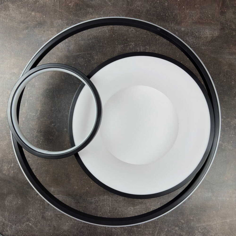 Светодиодный Smart светильник DUOS+пульт круг 100W 3000-5000K IP20 черный ( 220785 )