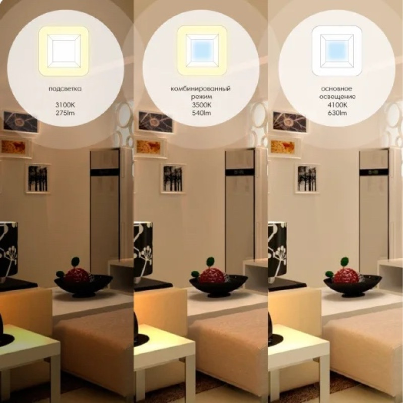 LED світильник MAXUS SDL 1-MAX-01-3-SDL-09-S 9W 3000/4100K квадрат