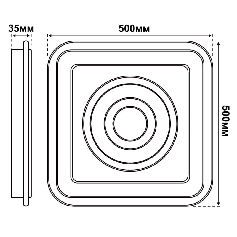 Світлодіодний Smart світильник KOLIZEY VIOLUX 150W 3000-6000K 10000LM квадрат 220455