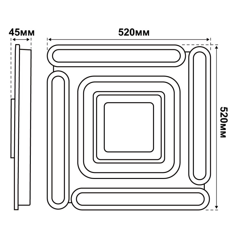 Светодиодный Smart светильник MATRIX+пульт 120W 3000-6000K 9600LM квадрат 220495
