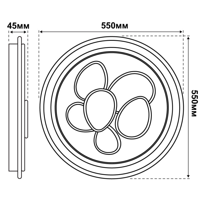 Светодиодный Smart светильник OREO+пульт 110W 3000-6000K 8000LM круг белый 220385
