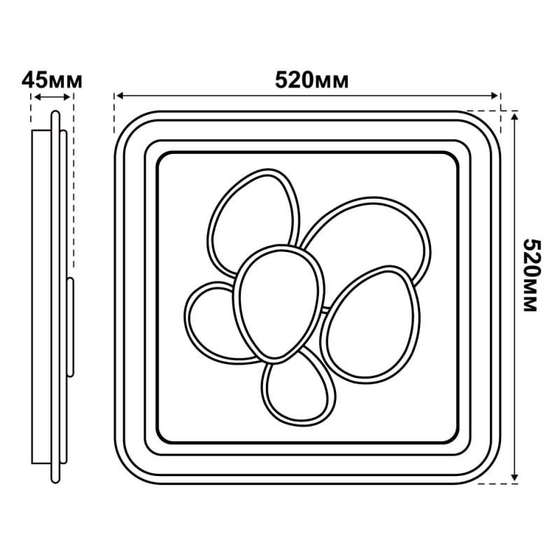 Светодиодный Smart светильник OREO VIOLUX 120W 3000-6000K 9000LM квадрат белый 220405