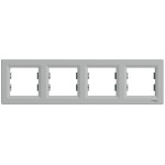 Рамка четверная горизонтальная SCHNEIDER Asfora алюминий EPH5800461