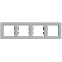 Рамка четверная горизонтальная SCHNEIDER Asfora алюминий EPH5800461