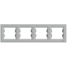 Рамка четверная горизонтальная SCHNEIDER Asfora алюминий EPH5800461