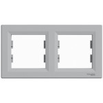 Рамка двойная горизонтальная SCHNEIDER Asfora алюминий EPH5800261