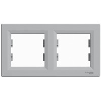 Рамка двойная горизонтальная SCHNEIDER Asfora алюминий EPH5800261