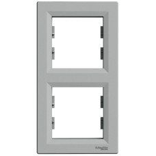 Рамка двойная вертикальная SCHNEIDER Asfora алюминий EPH5810261