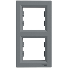 Рамка двойная вертикальная SCHNEIDER Asfora сталь EPH5810262