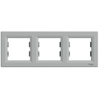 Рамка тройная горизонтальная SCHNEIDER Asfora алюминий EPH5800361