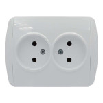 Розетка двойная б/з EL-BI Zirve белая (501-010202-908)