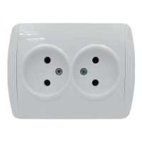 Розетка двойная б/з EL-BI Zirve белая (501-010202-908)