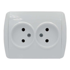 Розетка двойная б/з EL-BI Zirve белая (501-010202-908)