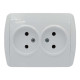 Розетка двойная б/з EL-BI Zirve белая (501-010202-908)