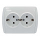 Розетка двомісна з/з EL-BI Zirve біла Fixline (501-010202-907)